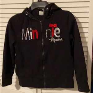 Minnie Mouse hoodie black with sequins.